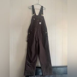 Relaxed Duck Bib Overalls by Carharrt (dark brown)
